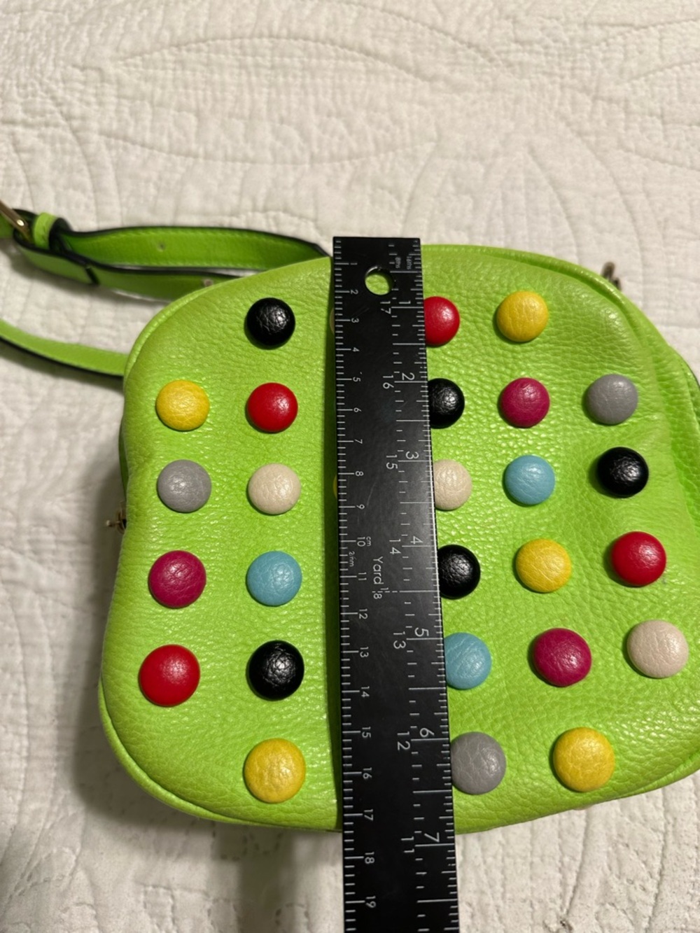 Retro colorful Crossbody Bag with Multicolor Studs - Picture 5 of 10